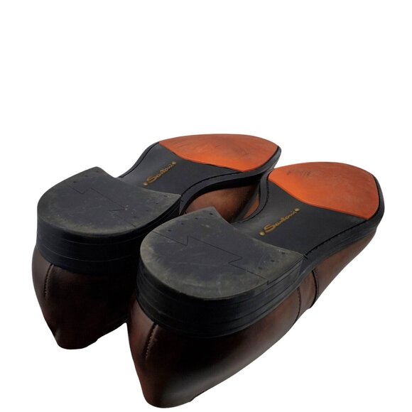 SANTONI Mens 'Salem' Brown Burnished Leather Cap Toe Oxfords Sz 11 D Italy $730 - Picture 8 of 14